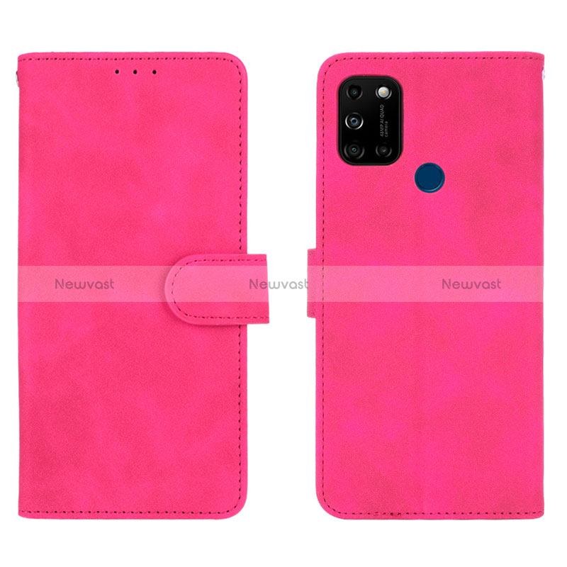 Leather Case Stands Flip Cover Holder L01Z for Wiko View5 Hot Pink