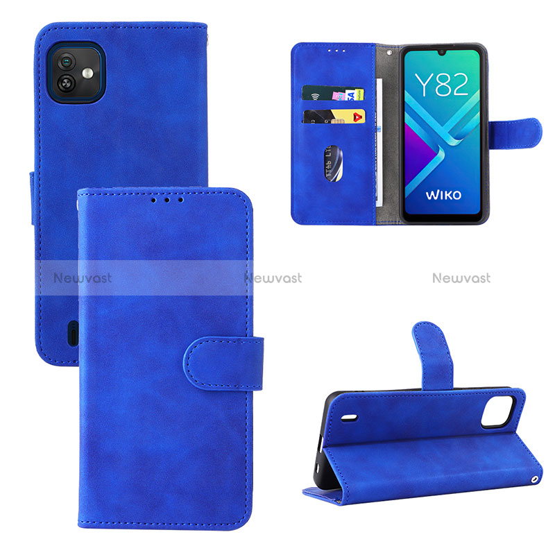 Leather Case Stands Flip Cover Holder L01Z for Wiko Y82