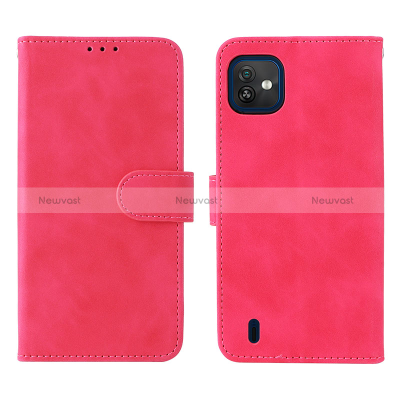 Leather Case Stands Flip Cover Holder L01Z for Wiko Y82 Hot Pink