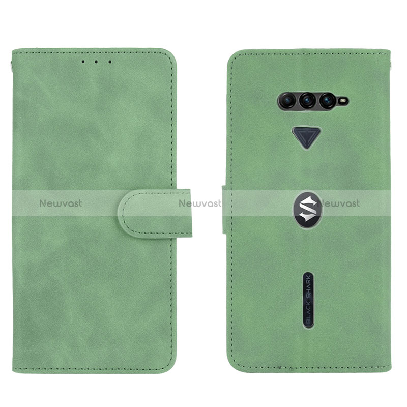 Leather Case Stands Flip Cover Holder L01Z for Xiaomi Black Shark 4 Pro 5G Green