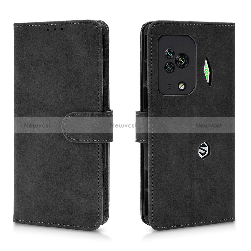 Leather Case Stands Flip Cover Holder L01Z for Xiaomi Black Shark 5 Pro 5G Black