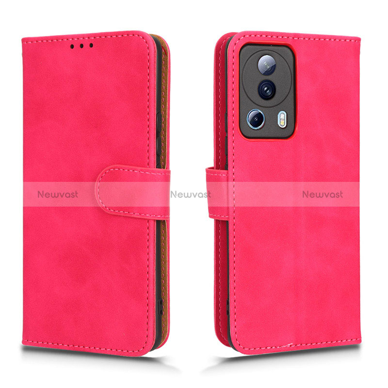 Leather Case Stands Flip Cover Holder L01Z for Xiaomi Civi 2 5G Hot Pink