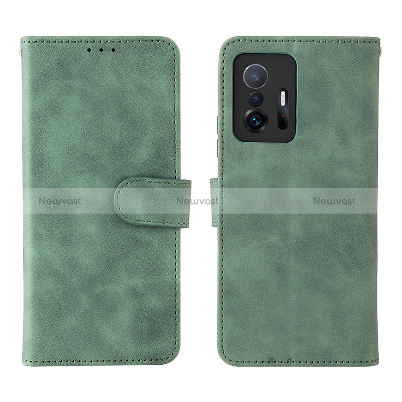 Leather Case Stands Flip Cover Holder L01Z for Xiaomi Mi 11T Pro 5G Green