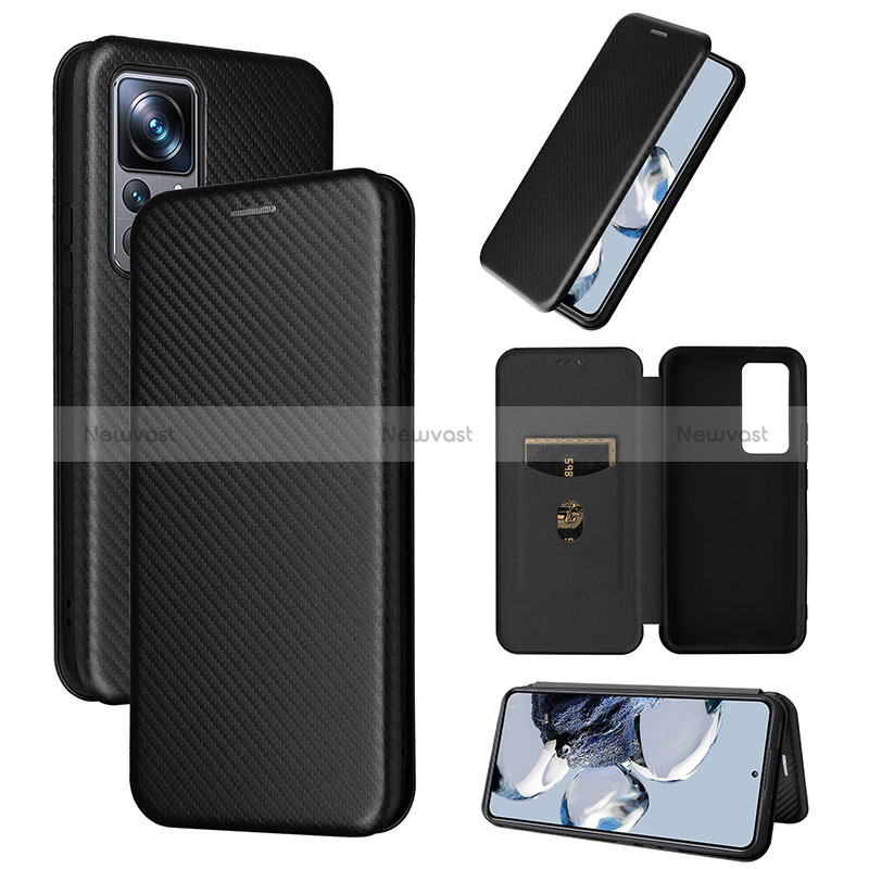 Leather Case Stands Flip Cover Holder L01Z for Xiaomi Mi 12T 5G Black