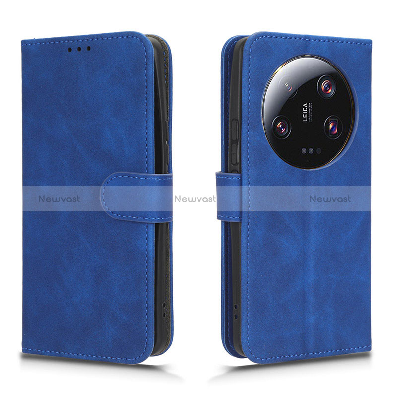 Leather Case Stands Flip Cover Holder L01Z for Xiaomi Mi 13 Ultra 5G Blue