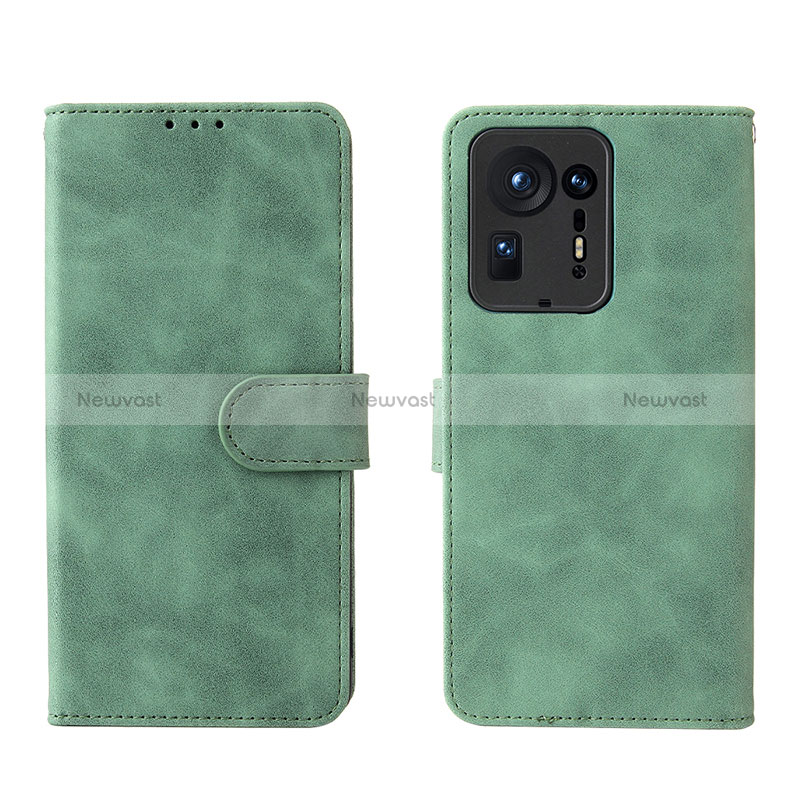 Leather Case Stands Flip Cover Holder L01Z for Xiaomi Mi Mix 4 5G Green