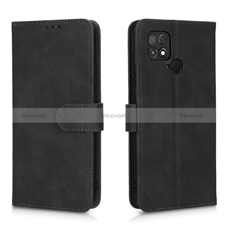 Leather Case Stands Flip Cover Holder L01Z for Xiaomi Poco C40 Black