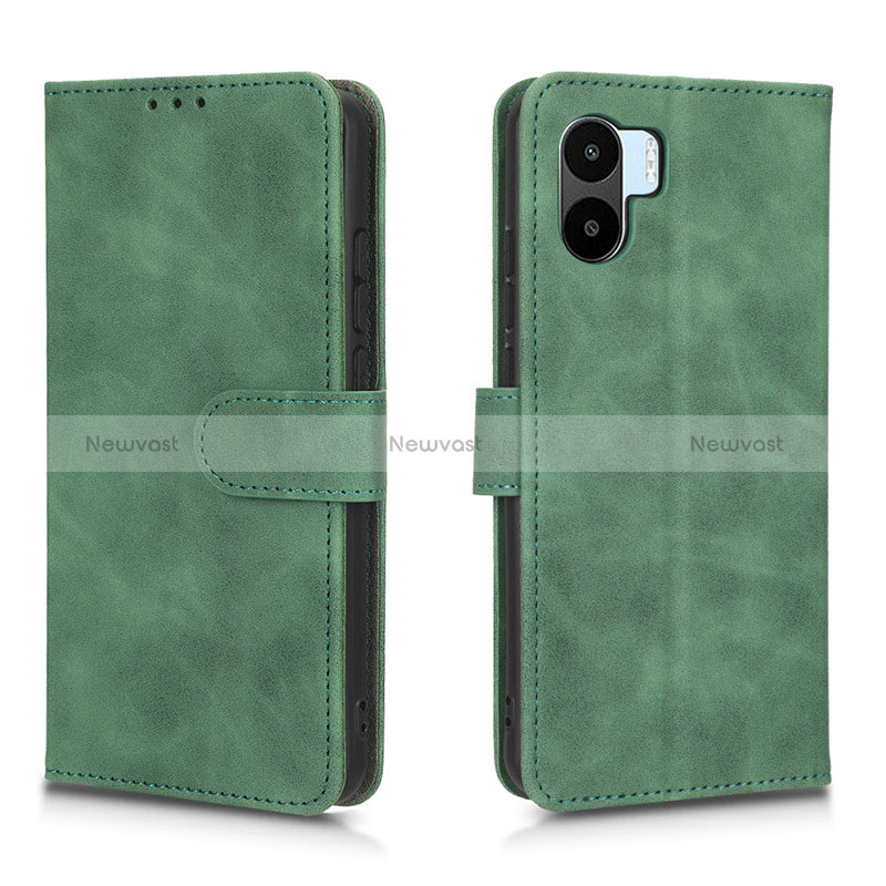 Leather Case Stands Flip Cover Holder L01Z for Xiaomi Poco C51 Green