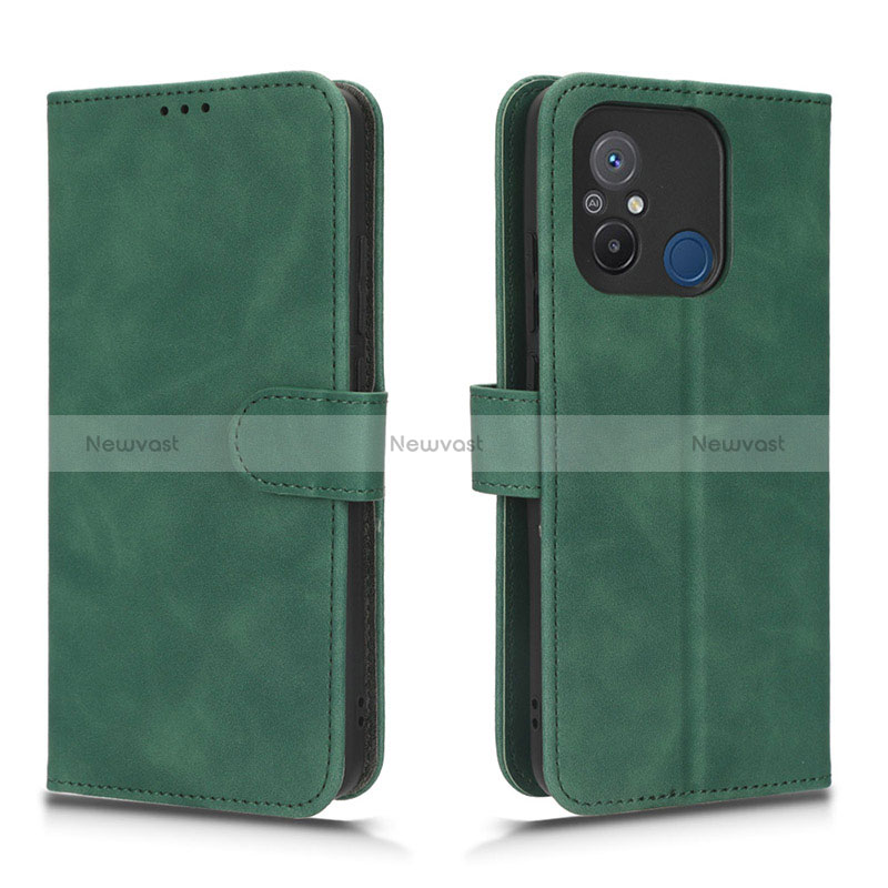 Leather Case Stands Flip Cover Holder L01Z for Xiaomi Poco C55 Green