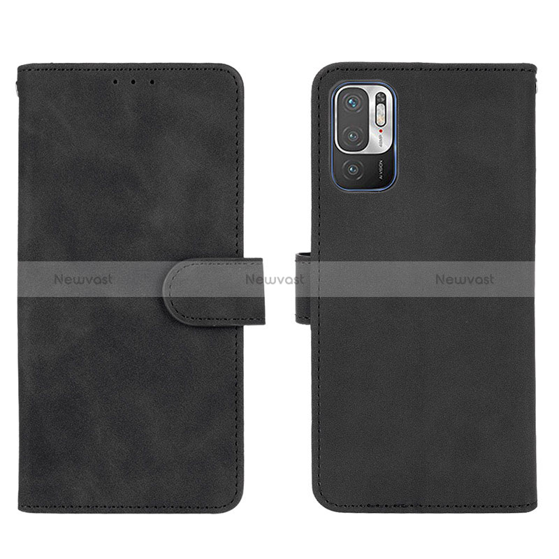 Leather Case Stands Flip Cover Holder L01Z for Xiaomi POCO M3 Pro 5G Black