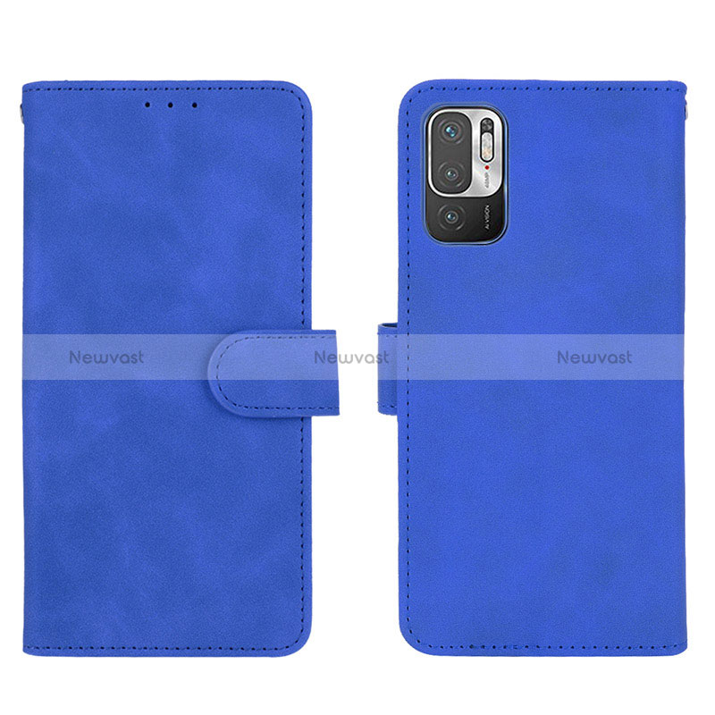 Leather Case Stands Flip Cover Holder L01Z for Xiaomi POCO M3 Pro 5G Blue