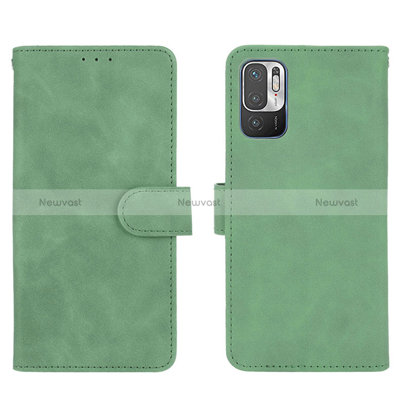 Leather Case Stands Flip Cover Holder L01Z for Xiaomi POCO M3 Pro 5G Green