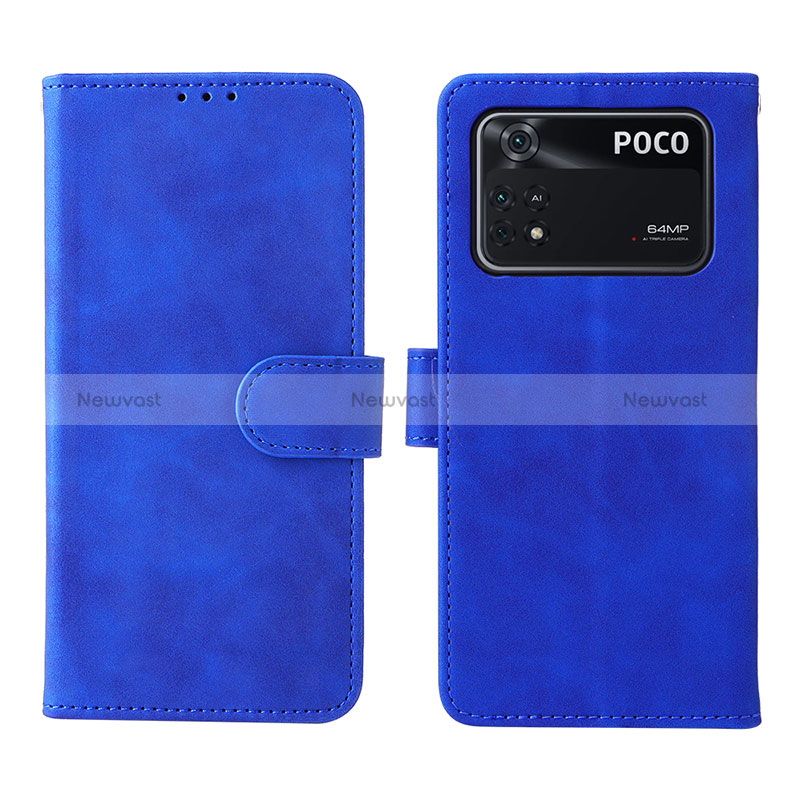 Leather Case Stands Flip Cover Holder L01Z for Xiaomi Poco M4 Pro 4G