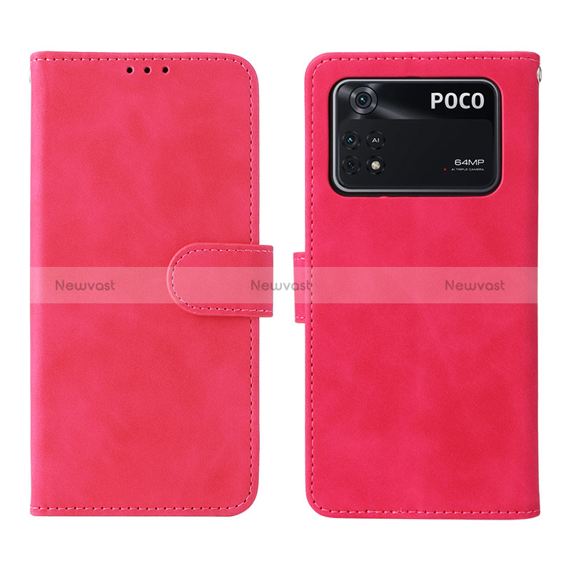 Leather Case Stands Flip Cover Holder L01Z for Xiaomi Poco M4 Pro 4G