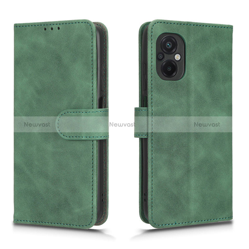 Leather Case Stands Flip Cover Holder L01Z for Xiaomi Poco M5 4G Green