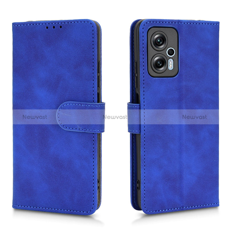 Leather Case Stands Flip Cover Holder L01Z for Xiaomi Poco X4 GT 5G Blue