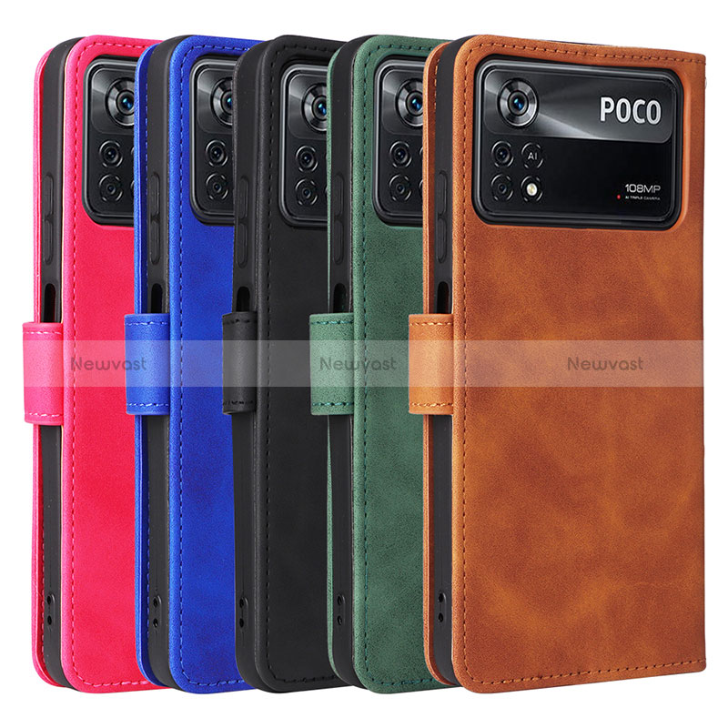 Leather Case Stands Flip Cover Holder L01Z for Xiaomi Poco X4 Pro 5G