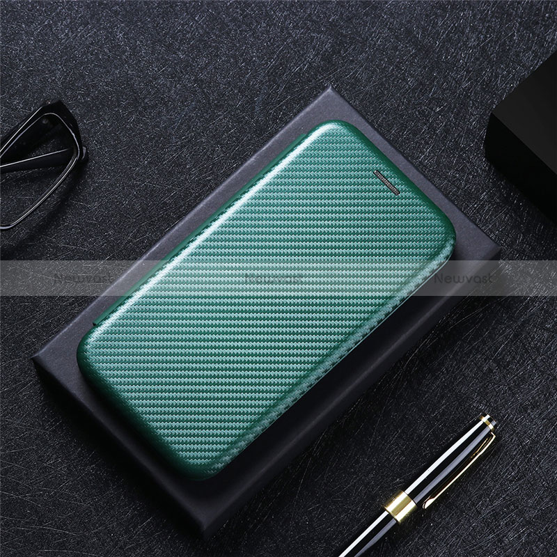 Leather Case Stands Flip Cover Holder L01Z for Xiaomi Redmi 10 (2022) Green