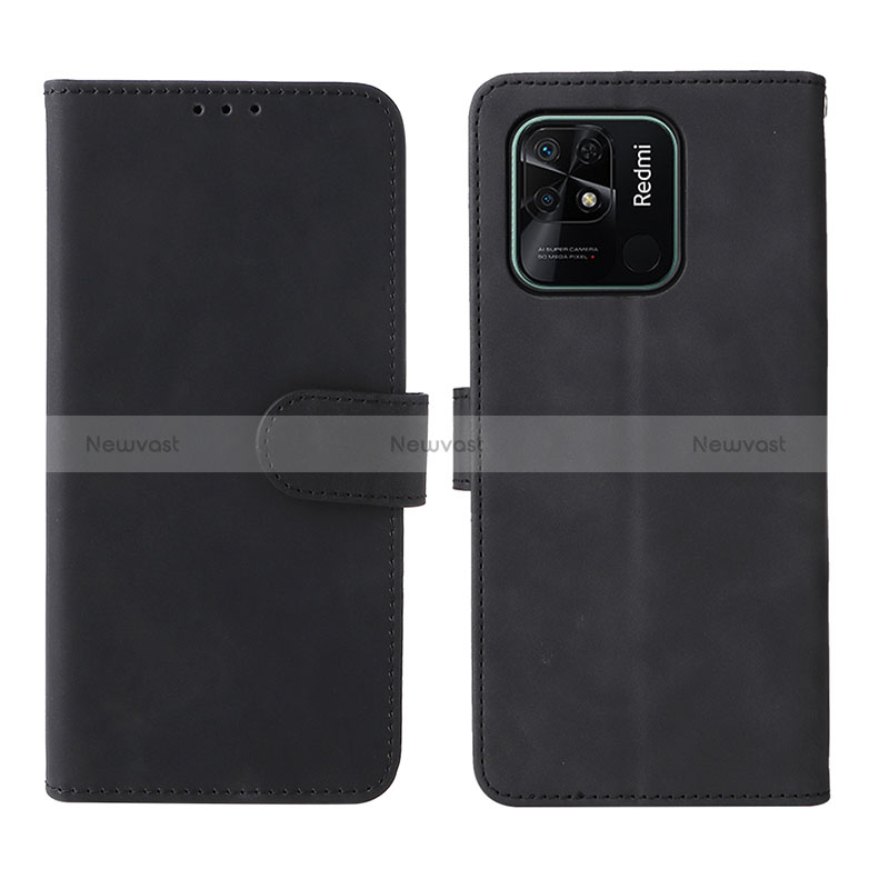 Leather Case Stands Flip Cover Holder L01Z for Xiaomi Redmi 10 Power Black