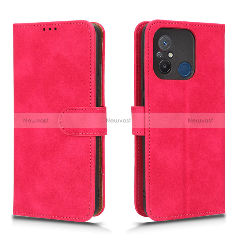Leather Case Stands Flip Cover Holder L01Z for Xiaomi Redmi 12C 4G Hot Pink