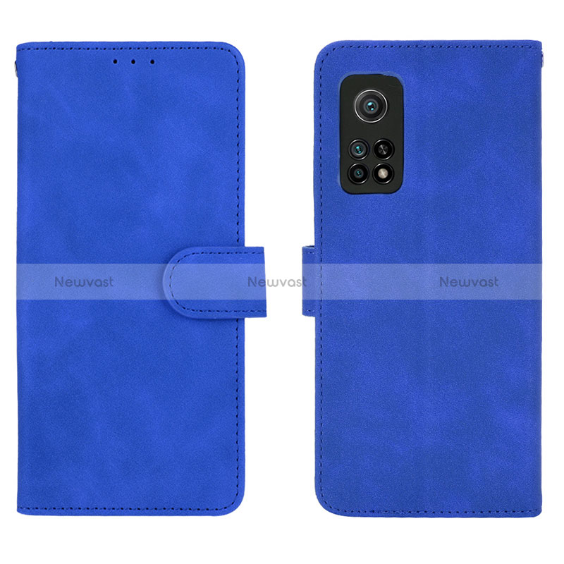 Leather Case Stands Flip Cover Holder L01Z for Xiaomi Redmi K30S 5G Blue