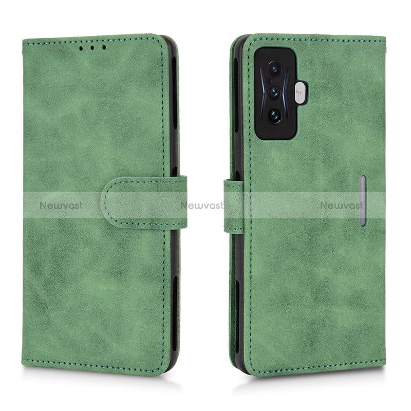 Leather Case Stands Flip Cover Holder L01Z for Xiaomi Redmi K50 Gaming AMG F1 5G Green