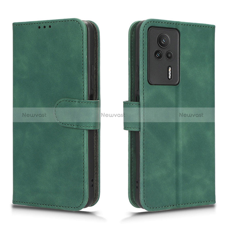 Leather Case Stands Flip Cover Holder L01Z for Xiaomi Redmi K60E 5G Green