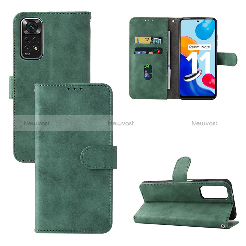 Leather Case Stands Flip Cover Holder L01Z for Xiaomi Redmi Note 11 4G (2022)