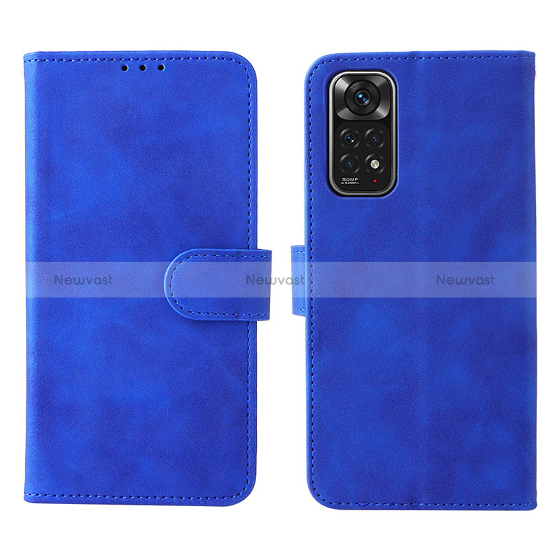 Leather Case Stands Flip Cover Holder L01Z for Xiaomi Redmi Note 11S 4G Blue