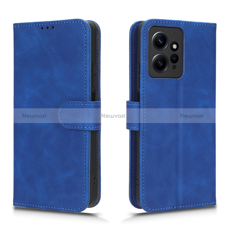 Leather Case Stands Flip Cover Holder L01Z for Xiaomi Redmi Note 12 4G Blue