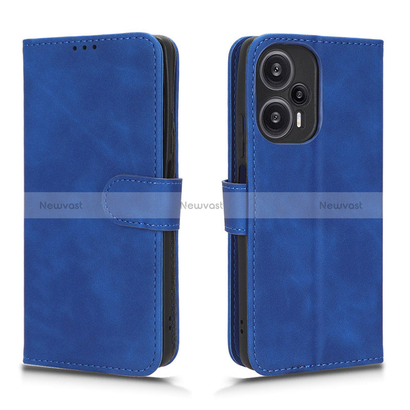 Leather Case Stands Flip Cover Holder L01Z for Xiaomi Redmi Note 12 Turbo 5G Blue