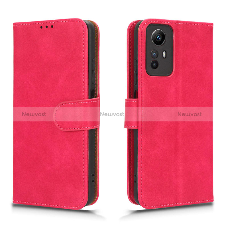 Leather Case Stands Flip Cover Holder L01Z for Xiaomi Redmi Note 12S Hot Pink