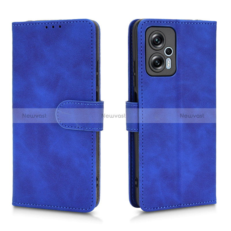 Leather Case Stands Flip Cover Holder L01Z for Xiaomi Redmi Note 12T Pro 5G Blue