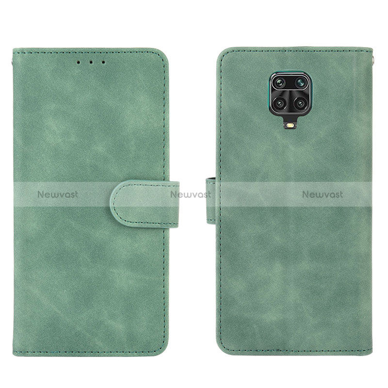 Leather Case Stands Flip Cover Holder L01Z for Xiaomi Redmi Note 9 Pro Max Green