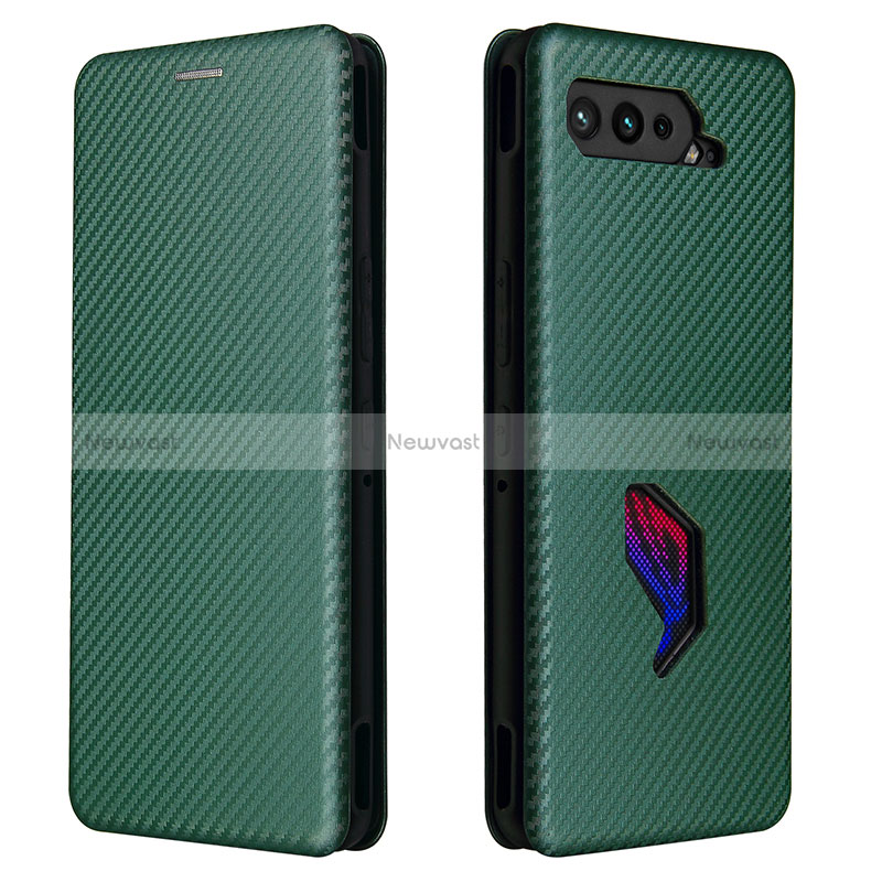 Leather Case Stands Flip Cover Holder L02Z for Asus ROG Phone 5 ZS673KS Green