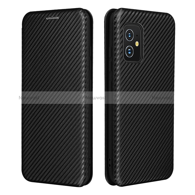 Leather Case Stands Flip Cover Holder L02Z for Asus Zenfone 8 ZS590KS Black