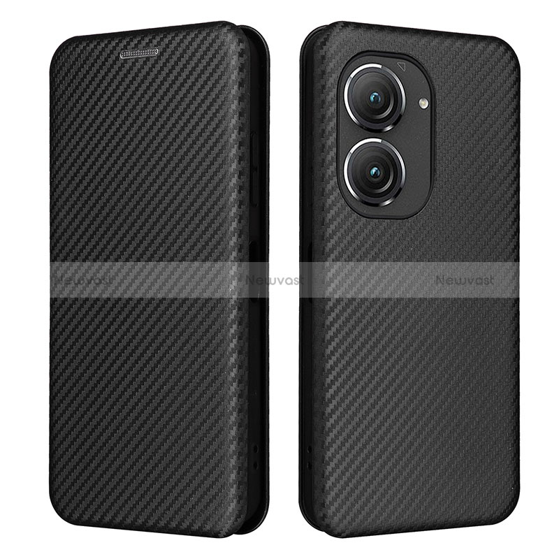 Leather Case Stands Flip Cover Holder L02Z for Asus Zenfone 9 Black