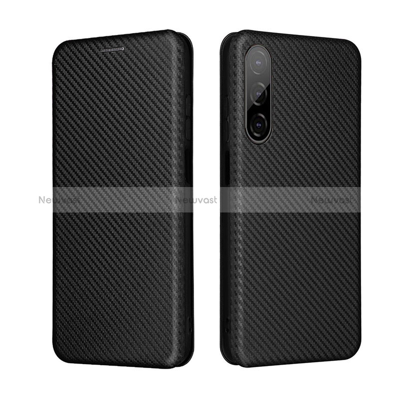 Leather Case Stands Flip Cover Holder L02Z for HTC Desire 22 Pro 5G Black