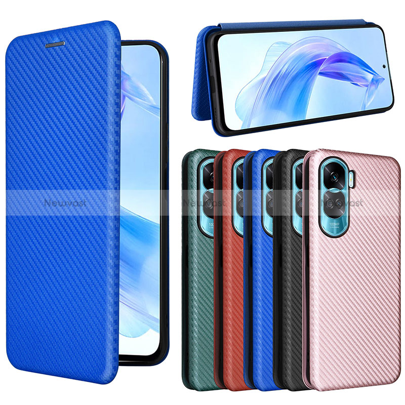 Leather Case Stands Flip Cover Holder L02Z for Huawei Honor 90 Lite 5G