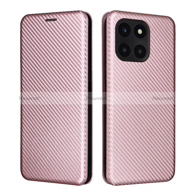 Leather Case Stands Flip Cover Holder L02Z for Huawei Honor X6a Rose Gold