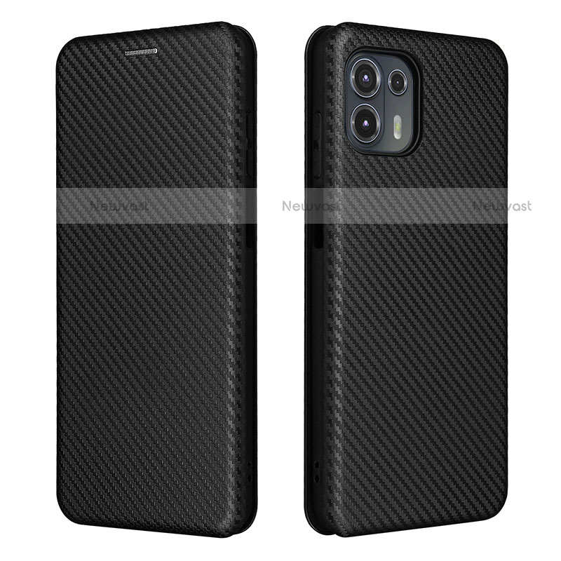 Leather Case Stands Flip Cover Holder L02Z for Motorola Moto Edge 20 Lite 5G Black