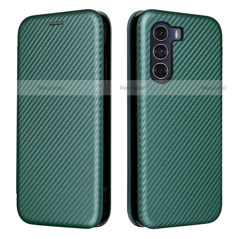 Leather Case Stands Flip Cover Holder L02Z for Motorola Moto Edge S30 5G Green