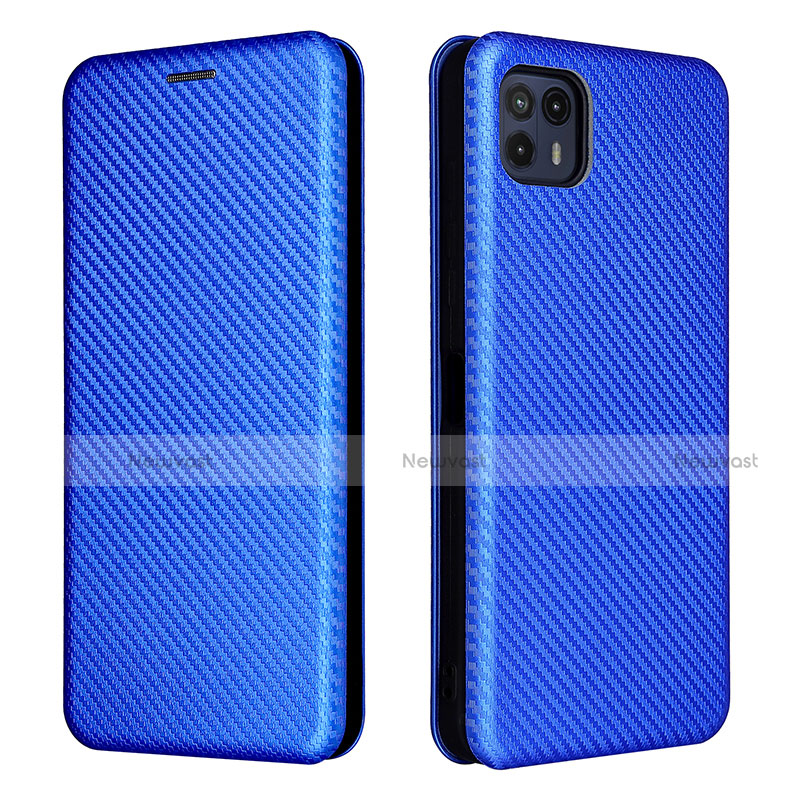 Leather Case Stands Flip Cover Holder L02Z for Motorola Moto G50 5G Blue