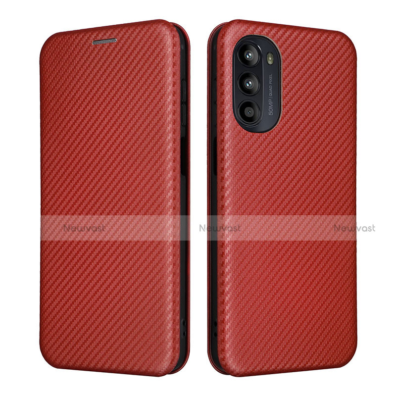 Leather Case Stands Flip Cover Holder L02Z for Motorola Moto G71s 5G