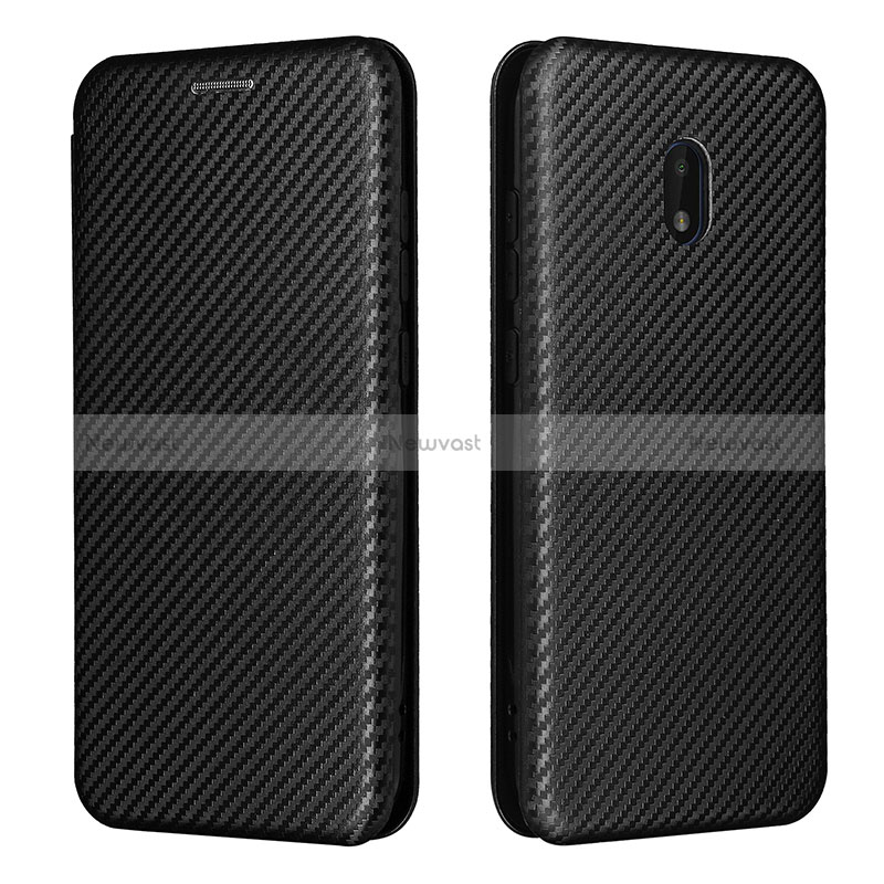 Leather Case Stands Flip Cover Holder L02Z for Nokia C01 Plus Black