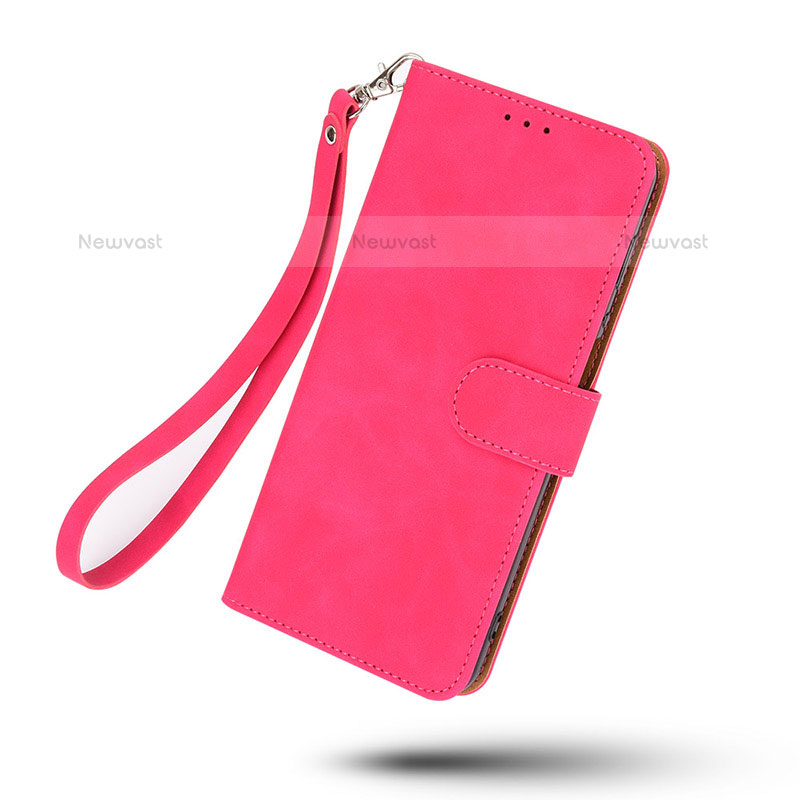 Leather Case Stands Flip Cover Holder L02Z for Nothing Phone 1 Hot Pink