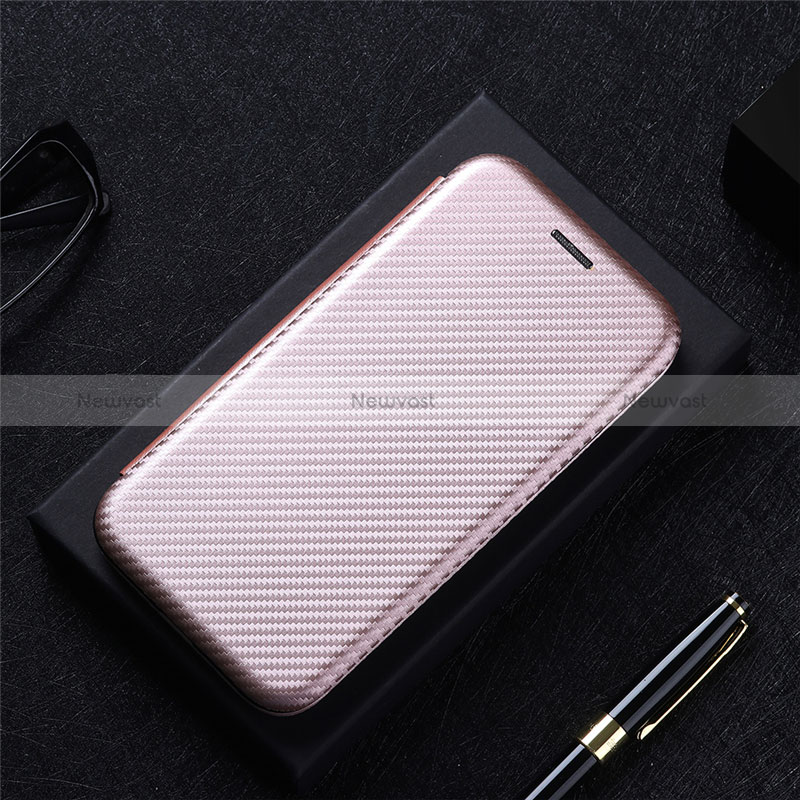 Leather Case Stands Flip Cover Holder L02Z for OnePlus 10 Pro 5G Rose Gold