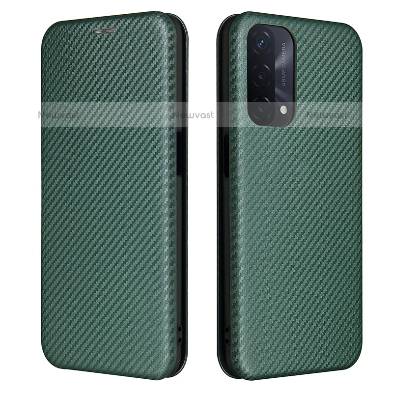 Leather Case Stands Flip Cover Holder L02Z for OnePlus Nord N200 5G Green