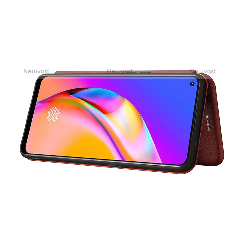 Leather Case Stands Flip Cover Holder L02Z for Oppo F19 Pro