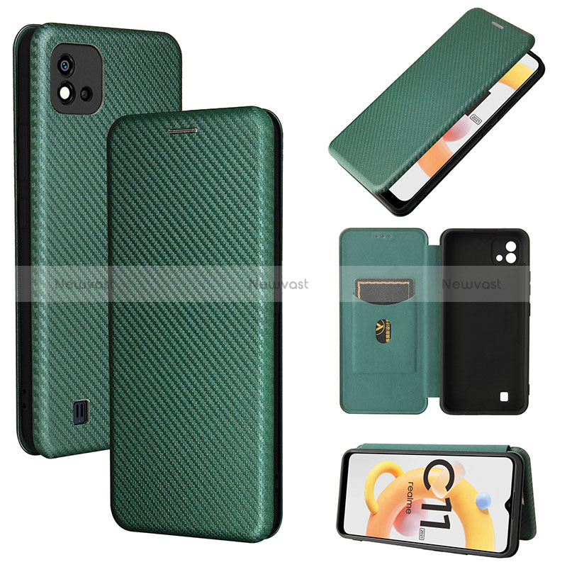 Leather Case Stands Flip Cover Holder L02Z for Realme C11 (2021)